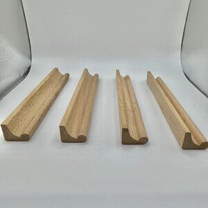 Scrabble Wood Tile Racks Set of 4 Letter Holders Round Edge Genuine Game Parts